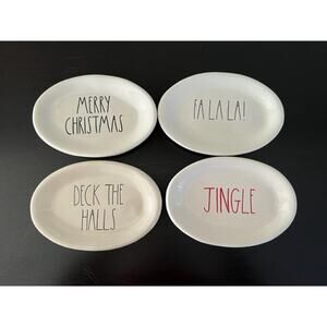 Rae Dunn 2016 Vintage OG Christmas Ovals Set of 4